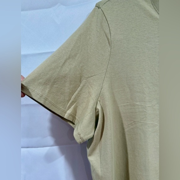 Divided H&M Women T Shirt Dress 100% Cotton Shoulder Pads Beige Dress Size XL - Picture 3 of 8